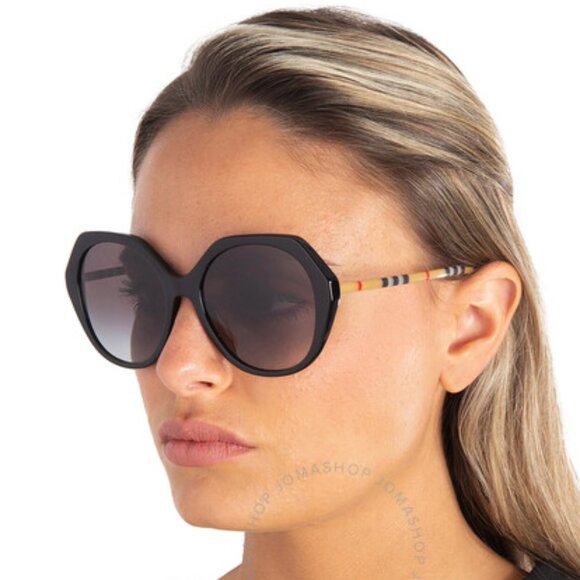 Burberry Vanessa Grey Gradient Irregular Ladies Sunglasses - Picture 3 of 4